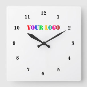 Carrée Logo personnalisé de l'entreprise Votre horloge pr