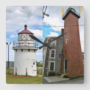 Carrée Lumières de chaîne de Newburyport, horloge carr