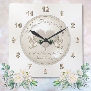 Carrée Mariage personnalisé Horloge Inséparable mariage c