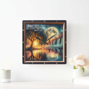 Carrée Mark 11:24 Horloge Spirituelle : Displa de croyanc