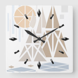 Carrée Moderne, élégante, abstraite, décorative, horloge