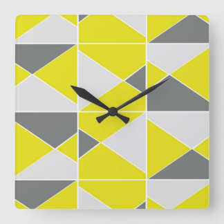 Carrée Motif gris jaune - Horloge