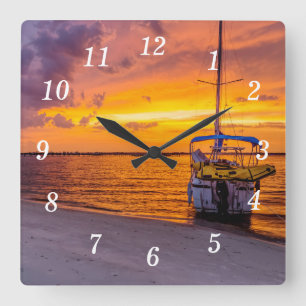 Carrée Navarre Floride Coucher du soleil couchant Horloge