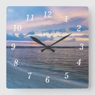 Carrée Navarre Père Noël Rosa Coucher de soleil horloge