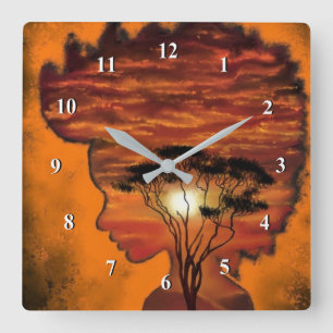 Carrée Night Desire Horloge Afrique Sunset Imaginaire Des