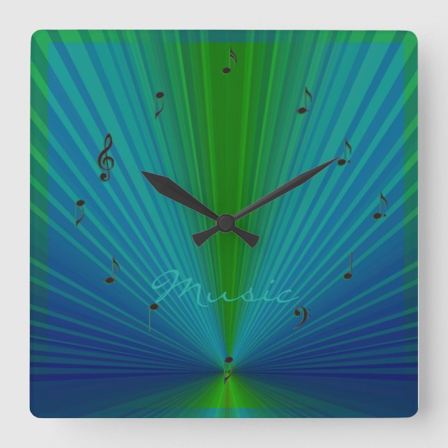 Carrée Notes musicales Creative>Musique Mur Horloge (Recto)