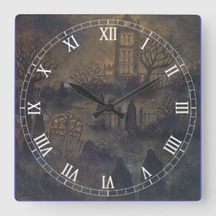 Carrée Numéros romains Carrés Zombies Horloge