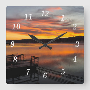 Carrée Orangelicious Matin Horloge