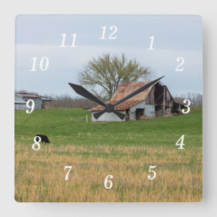 Carrée Ozark Old Farm Wall Horloge