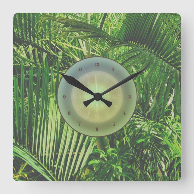 Carrée PalmTrees Horloge de la jungle 🌴 (Recto)