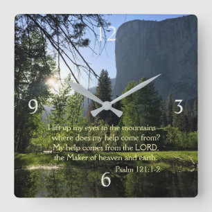 Carrée Parc national de Yosemite Horloge du mur de Psalm