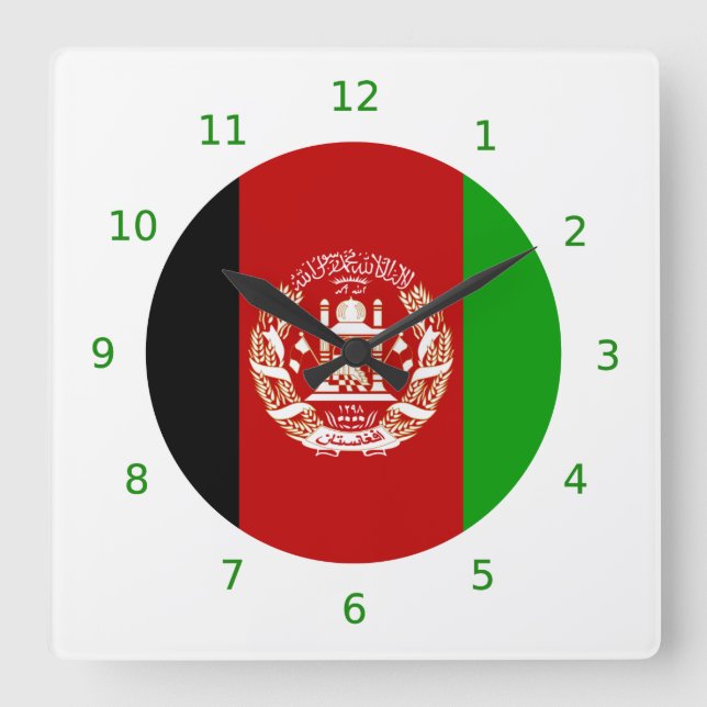 Carrée Pavillon afghan Horloge (Recto)