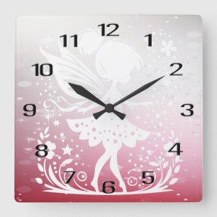 Carrée Petite Horloge Florale Fée