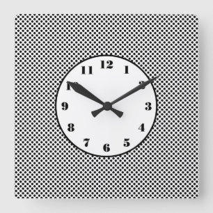 Carrée Petite horloge ronde de Pois noirs