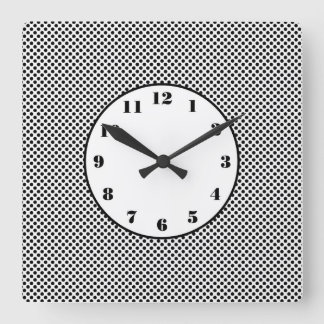 Carrée Petite horloge ronde de Pois noirs