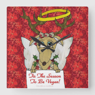 Carrée Reindeer Tis the Season to Be Vega Carré Horloge