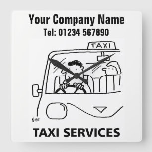 Carrée Service de location de taxi et de voiture Horloge 