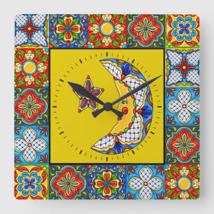 Carrée Talavera Carreaux IMAGES Horloge