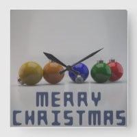 Texte De Noël Et Ornements Carré Horloge Mur