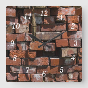 Carrée Vieux briques Horloge Abstraite
