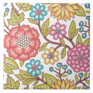 carrelage à fleurs carreaux de céramique motif