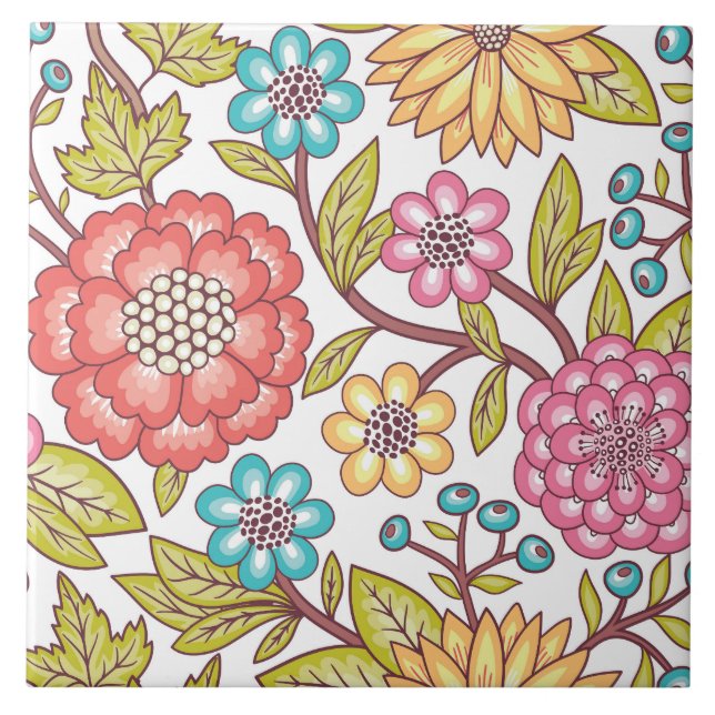carrelage à fleurs carreaux de céramique motif (Devant)