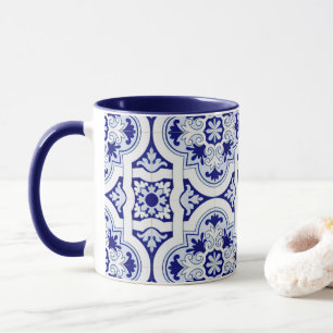 Carrelage bleu et blanc Talavera look Mug