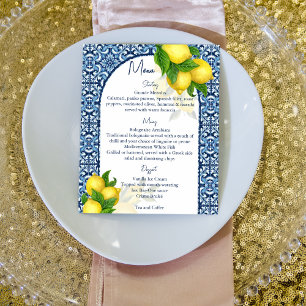Carrelage bleu et citron Amalfi Positano menu à th