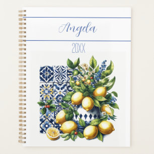 Carrelage bleu italien et citrons votre nom