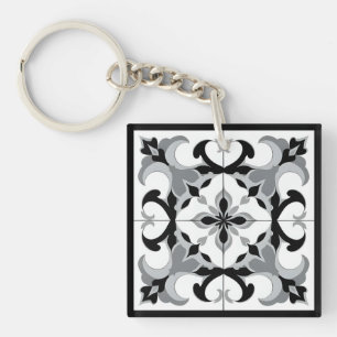 Carrelage de style espagnol noir et blanc
