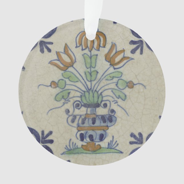 Carrelage Delft Antique Pot de Fleur Céramique (devant)