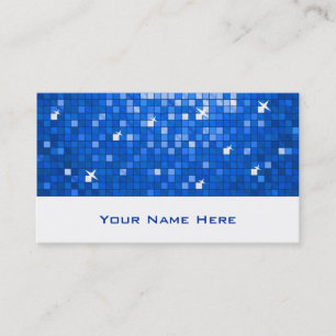 Carrelage Disco bleu foncé carte de visite blanc