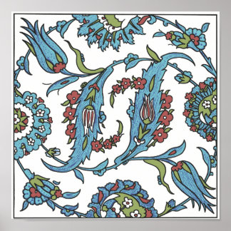 Carrelage en céramique fleurie islamique #1 Poster
