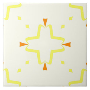 Carrelage en céramique - Motif à carreaux orange e