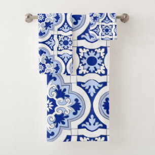 Carrelage italien, majolica, bleu et blanc motif