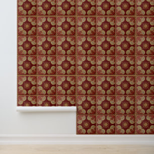 Carrelage Maroon motif vinyle Papier peint