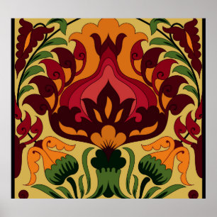 Carrelage vintage, décoration Art Nouveau.