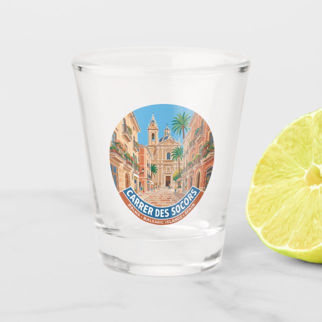 Carrer des Socors Spanien Schnapsglas (Vorderseite)