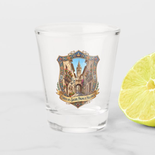 Carrer des Socors Spanien Schnapsglas (Vorderseite)