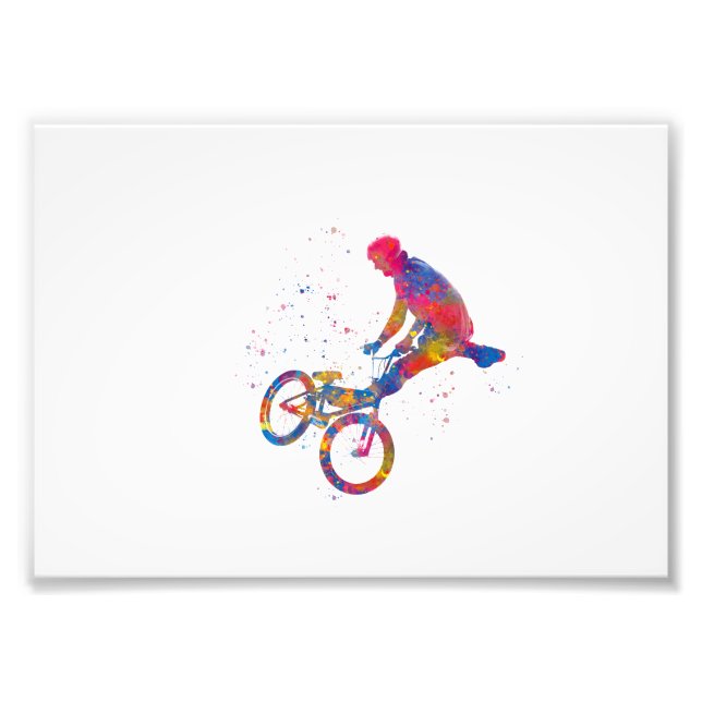 Carrera de bicicletas bmx acuarela fotodruck (Vorne)