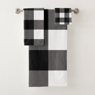 Carrés à carreaux noirs et blancs Buffalo Plaid