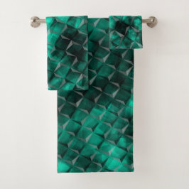 Carrés aux triangles colorés dans une couleur émer