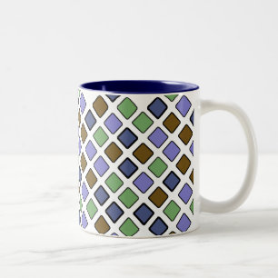 CARRÉS DIAG plus Mug à café bleu à deux tons