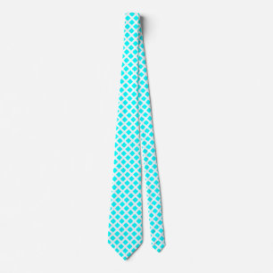 Carrés diagonaux - Cyan sur Cravate blanc