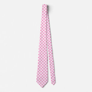 Carrés diagonaux - Rose sur Cravate blanc