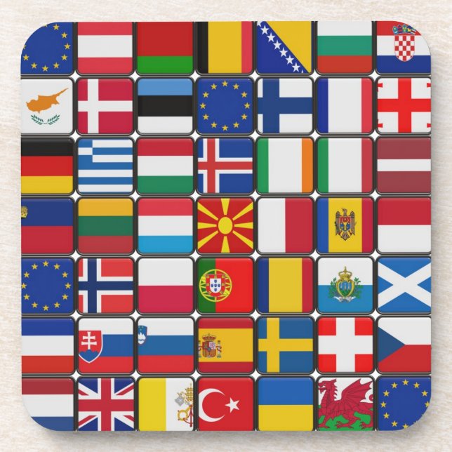 Carrés du drapeau sur Dessous de verre Carrés de l (Devant)
