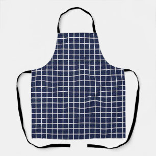 Carrés géométriques sur tablier bleu tout-dessus