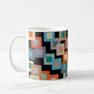 Carrés légers sur Mug de café foncé