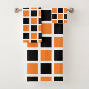 Carrés orange et noir blanc