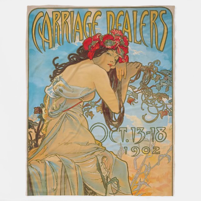 Carriage Dealers by Alphonse Mucha (1902) Fleecedecke (Vorderseite)